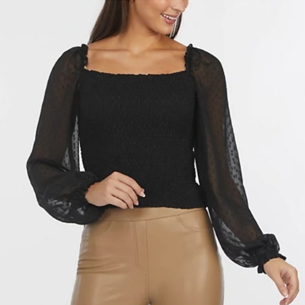 Laundy by Shelli Womens Square Neck Top size Medium NWT - Picture 2 of 9